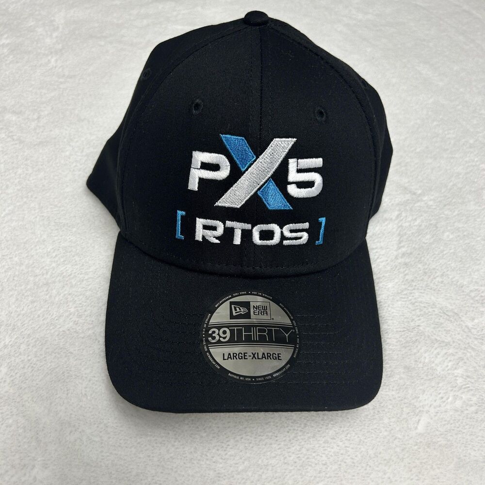 PX5 RTOS Hat Cap Fitted Mens Large X-Large Black Embroidered New Era 39THIRTY